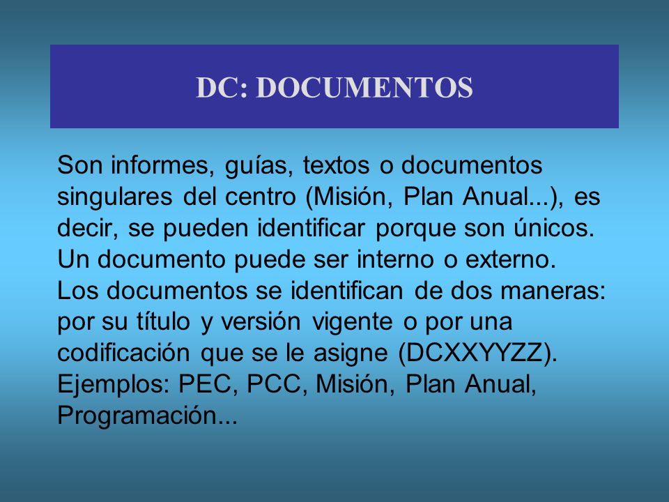 DC: DOCUMENTOS