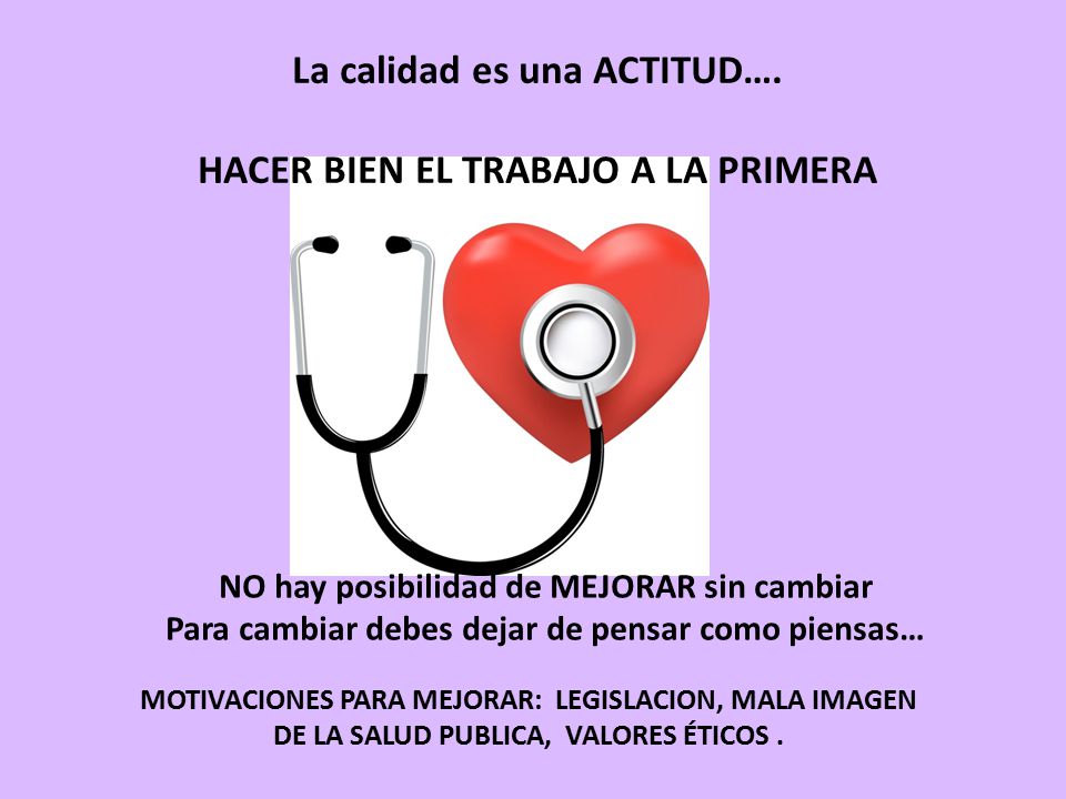 La calidad es una ACTITUD…. HACER BIEN EL TRABAJO A LA PRIMERA