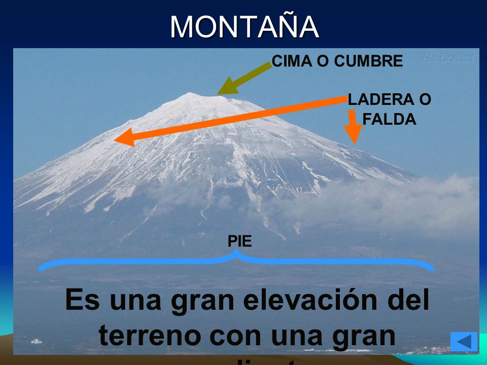 Es una gran elevación del terreno con una gran pendiente.