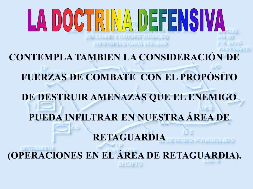 (OPERACIONES EN EL ÁREA DE RETAGUARDIA).