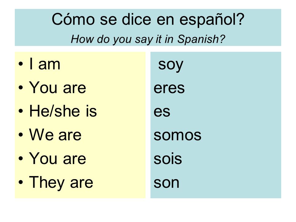 Cómo se dice en español How do you say it in Spanish