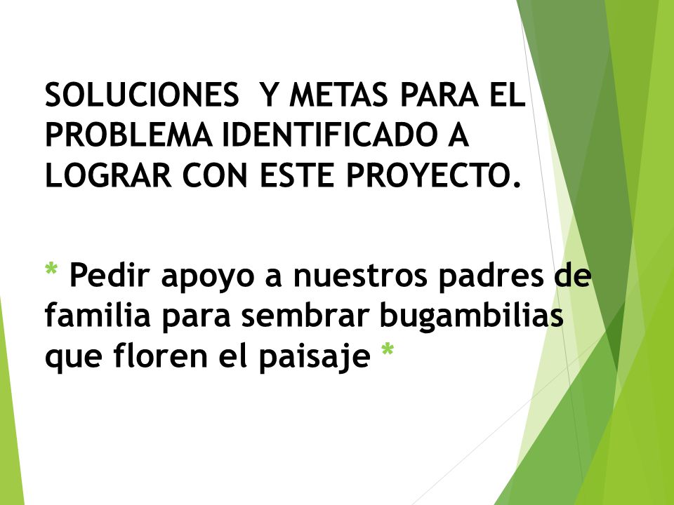 SOLUCIONES Y METAS PARA EL PROBLEMA IDENTIFICADO A LOGRAR CON ESTE PROYECTO.