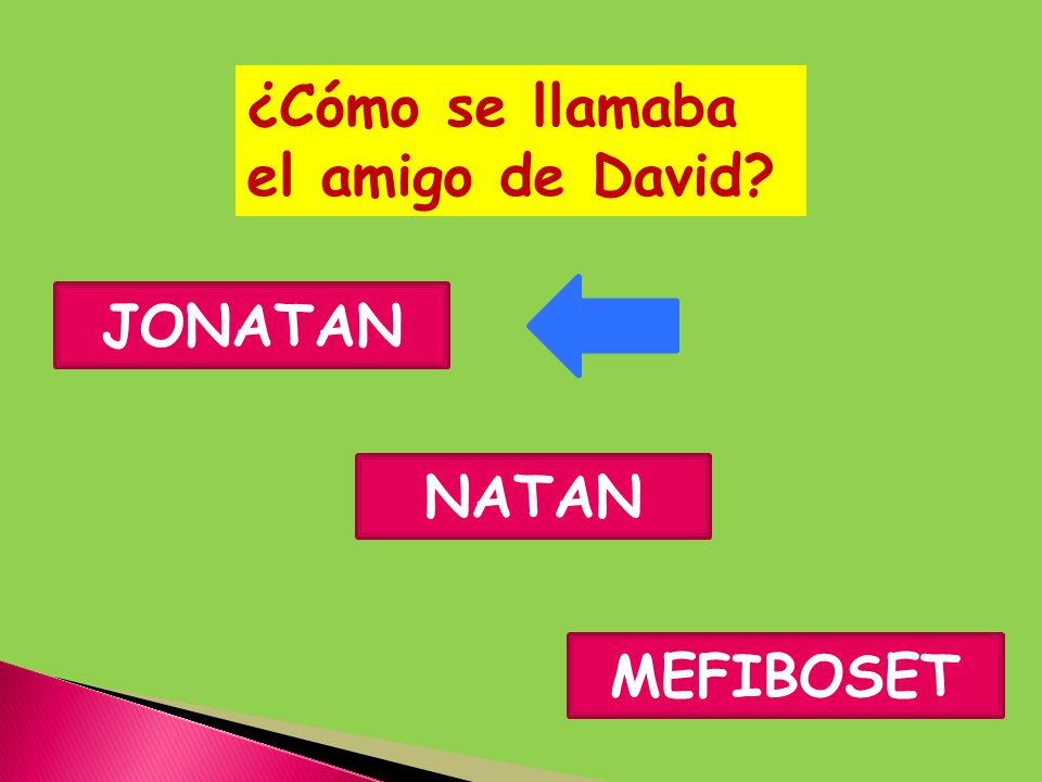 ¿Cómo se llamaba el amigo de David JONATAN NATAN MEFIBOSET