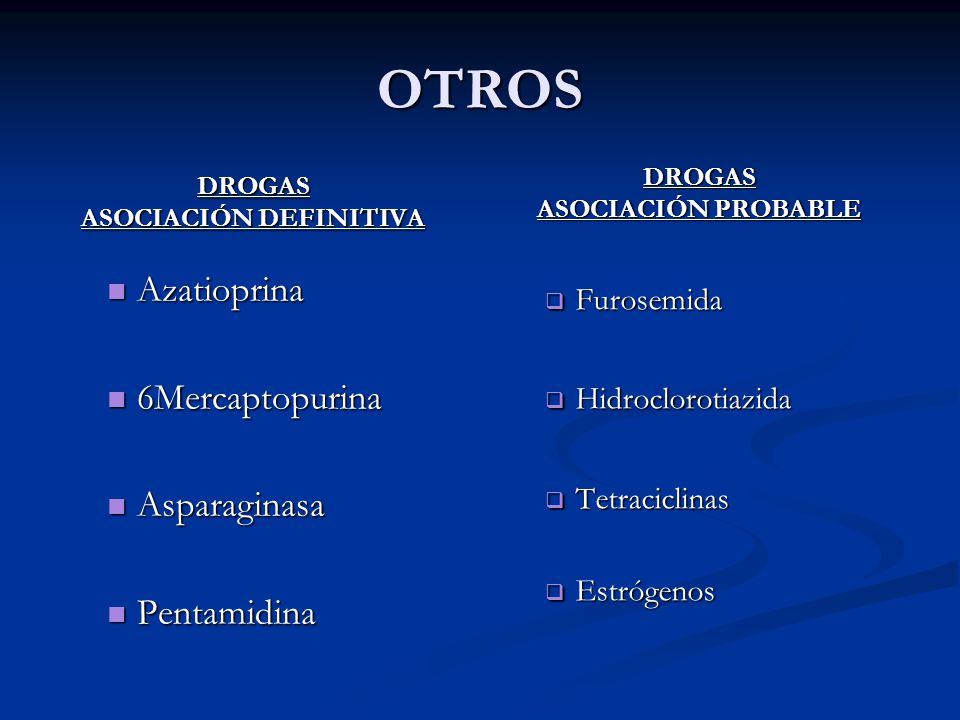 DROGAS ASOCIACIÓN PROBABLE DROGAS ASOCIACIÓN DEFINITIVA