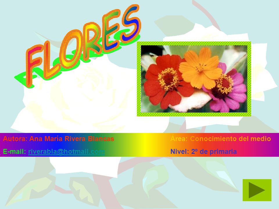 FLORES Autora: Ana María Rivera Blancas Área: Conocimiento del medio