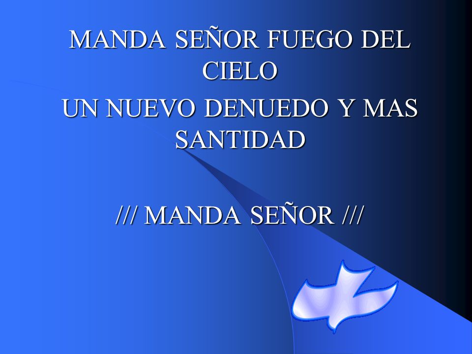 MANDA SEÑOR FUEGO DEL CIELO UN NUEVO DENUEDO Y MAS SANTIDAD