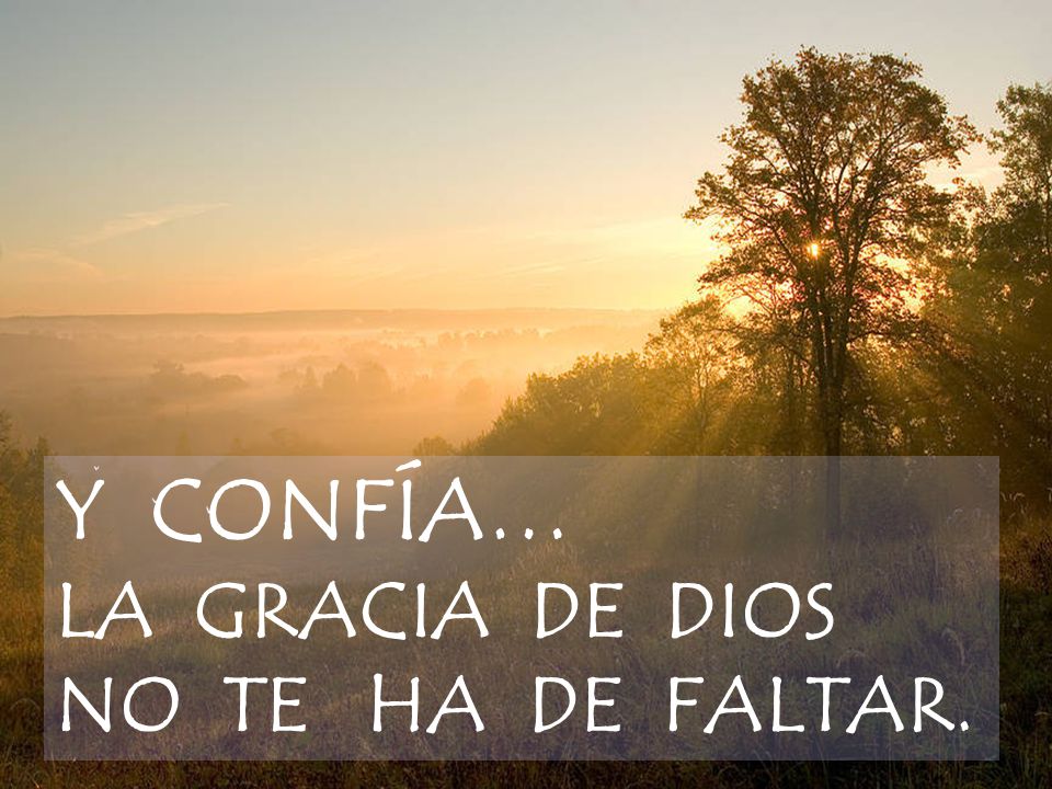 Y CONFÍA… LA GRACIA DE DIOS NO TE HA DE FALTAR.