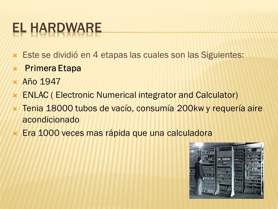 El HARDWARE Este se dividió en 4 etapas las cuales son las Siguientes: