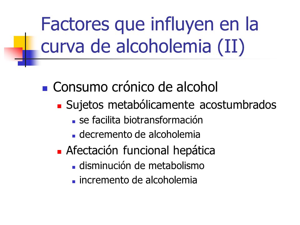 Factores que influyen en la curva de alcoholemia (II)