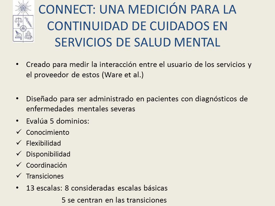 CONNECT: UNA MEDICIÓN PARA LA CONTINUIDAD DE CUIDADOS EN SERVICIOS DE SALUD MENTAL