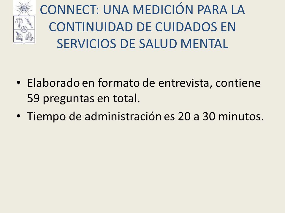 CONNECT: UNA MEDICIÓN PARA LA CONTINUIDAD DE CUIDADOS EN SERVICIOS DE SALUD MENTAL