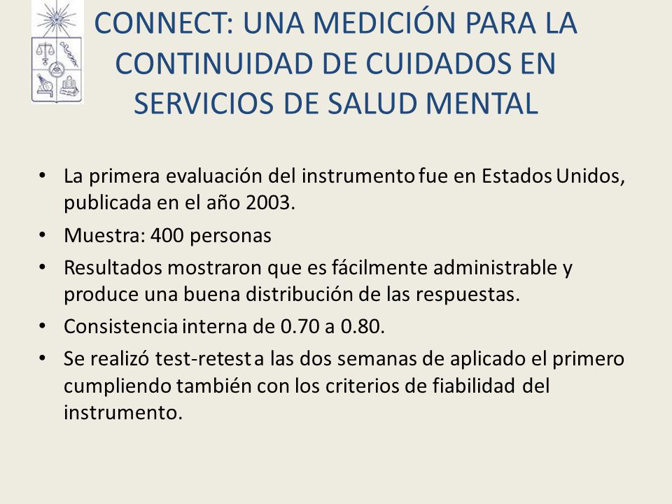 CONNECT: UNA MEDICIÓN PARA LA CONTINUIDAD DE CUIDADOS EN SERVICIOS DE SALUD MENTAL