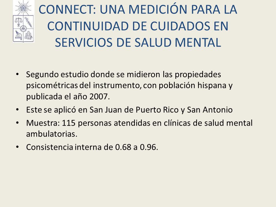 CONNECT: UNA MEDICIÓN PARA LA CONTINUIDAD DE CUIDADOS EN SERVICIOS DE SALUD MENTAL