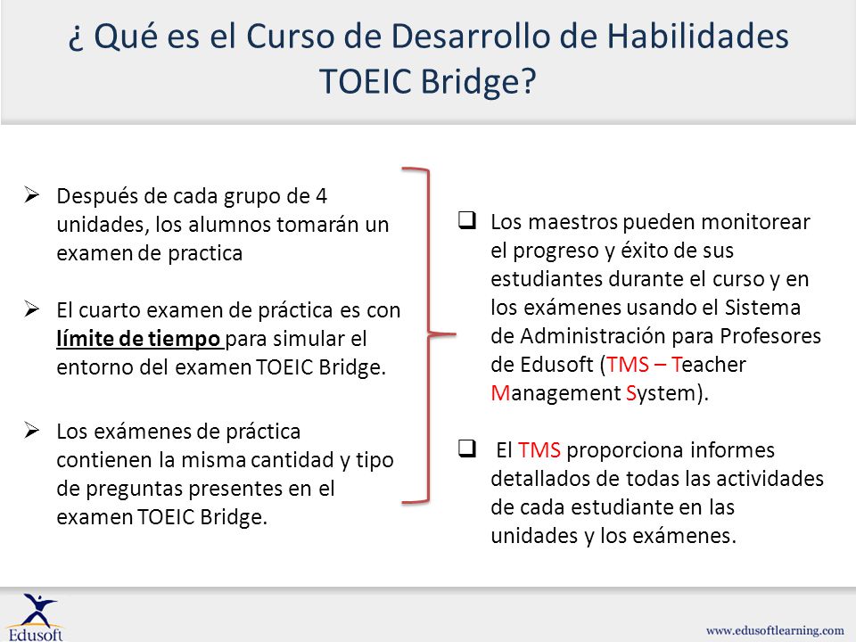 ¿ Qué es el Curso de Desarrollo de Habilidades TOEIC Bridge
