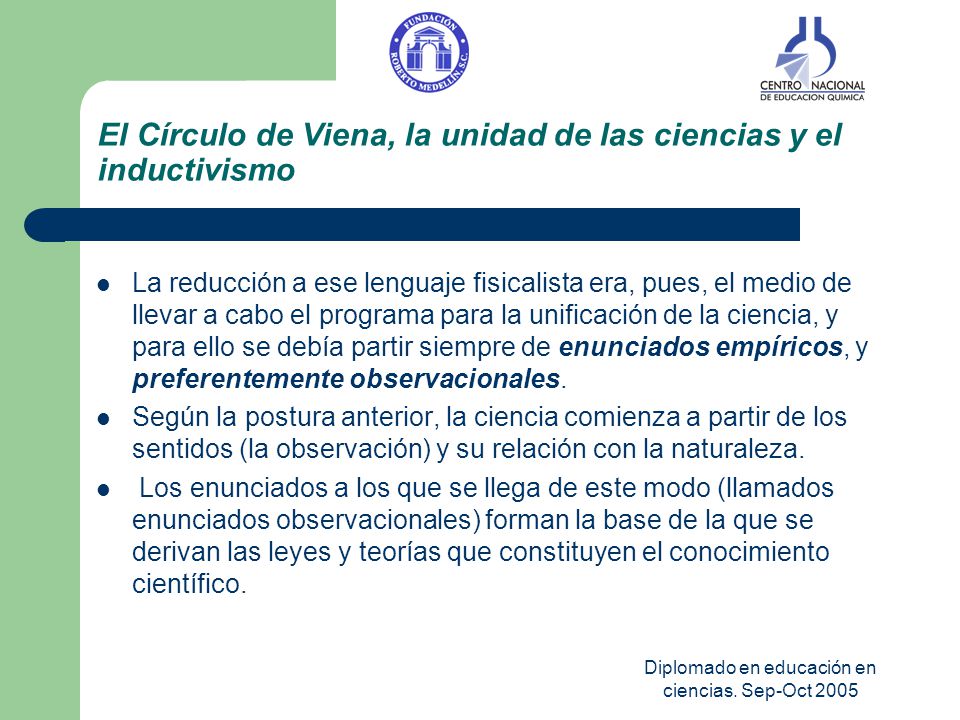 El Círculo de Viena, la unidad de las ciencias y el inductivismo