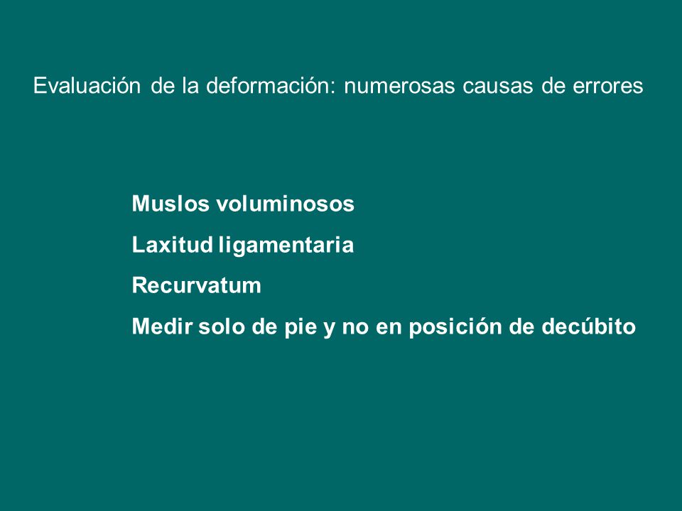 Evaluación de la deformación: numerosas causas de errores