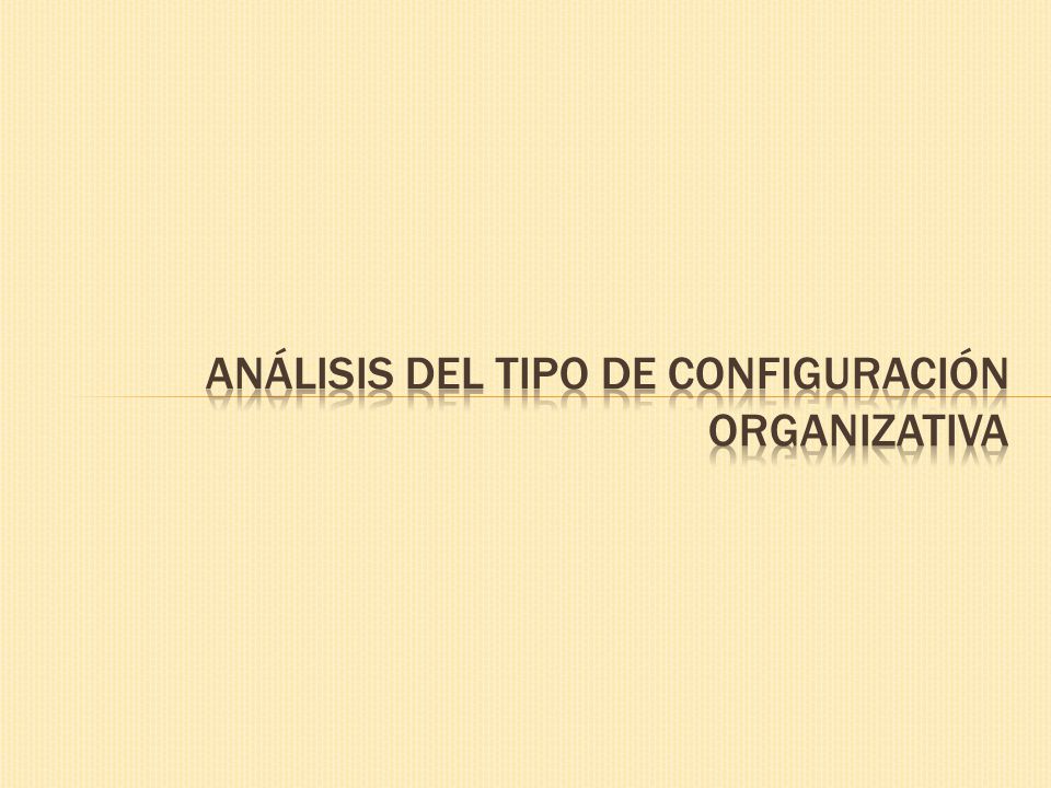 Análisis del tipo de configuración organizativa