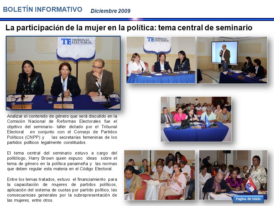La participación de la mujer en la política: tema central de seminario