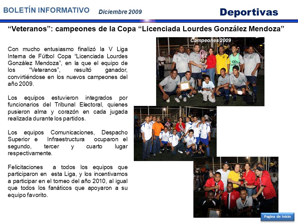 Deportivas BOLETÍN INFORMATIVO
