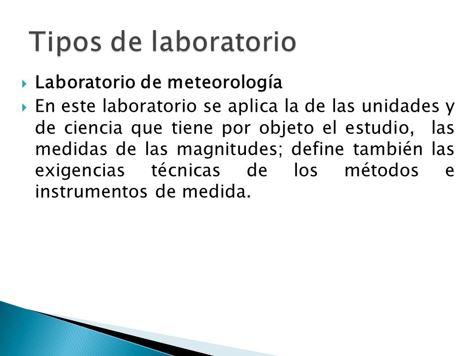 Tipos de laboratorio Laboratorio de meteorología
