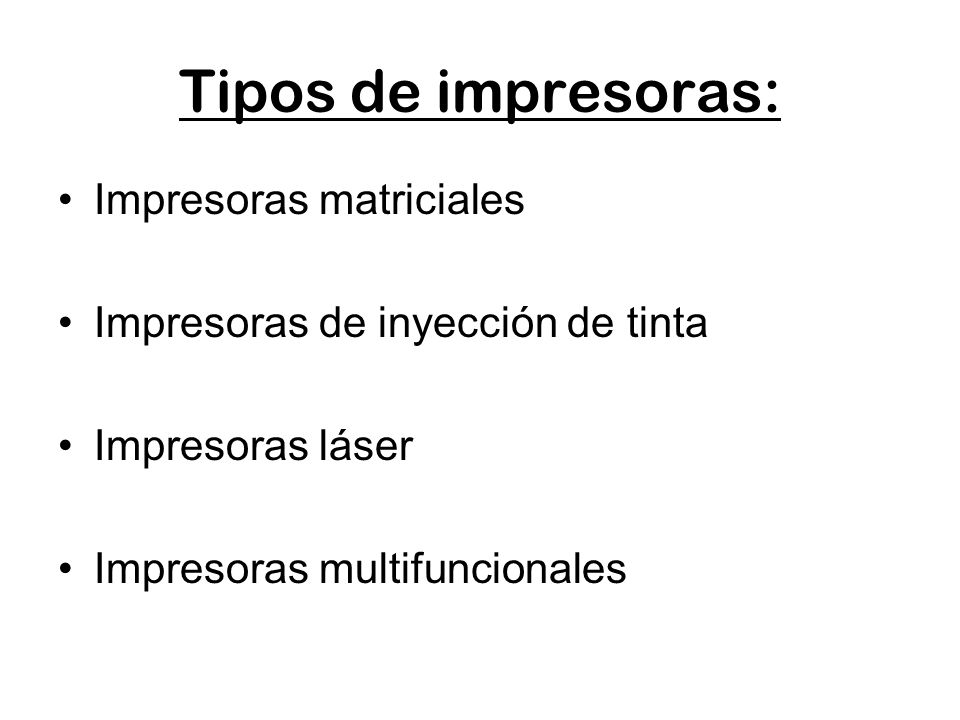Tipos de impresoras: Impresoras matriciales
