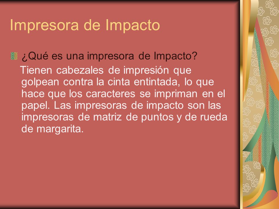Impresora de Impacto ¿Qué es una impresora de Impacto