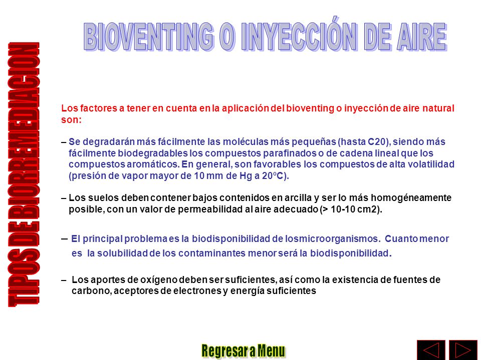 BIOVENTING O INYECCIÓN DE AIRE TIPOS DE BIORREMEDIACION