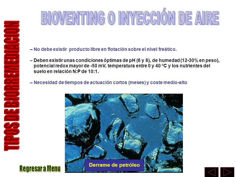 BIOVENTING O INYECCIÓN DE AIRE TIPOS DE BIORREMEDIACION