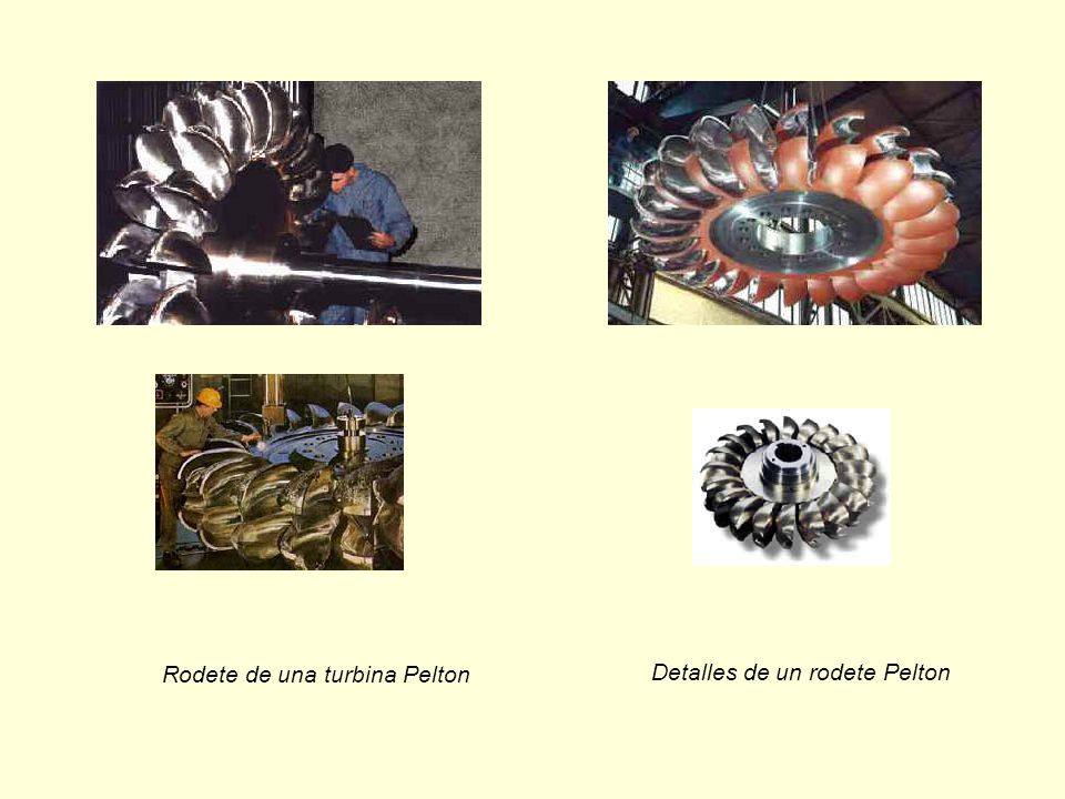 Rodete de una turbina Pelton Detalles de un rodete Pelton