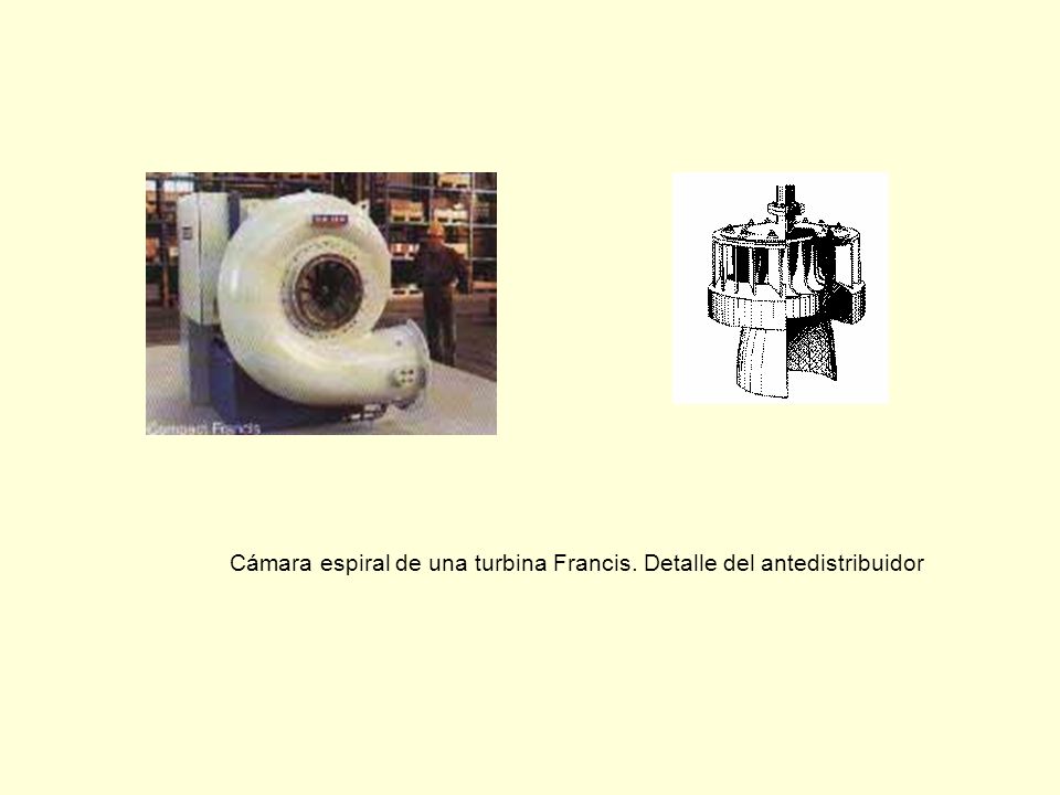 Cámara espiral de una turbina Francis. Detalle del antedistribuidor