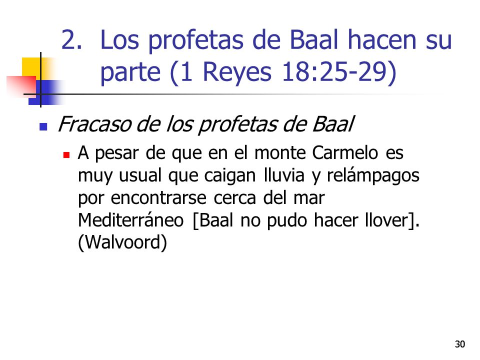 Los profetas de Baal hacen su parte (1 Reyes 18:25-29)