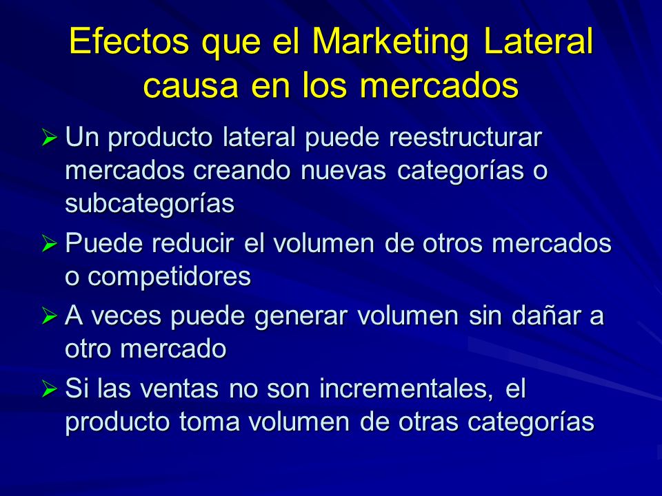 Efectos que el Marketing Lateral causa en los mercados