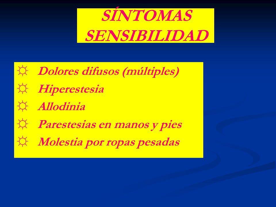 SÍNTOMAS SENSIBILIDAD
