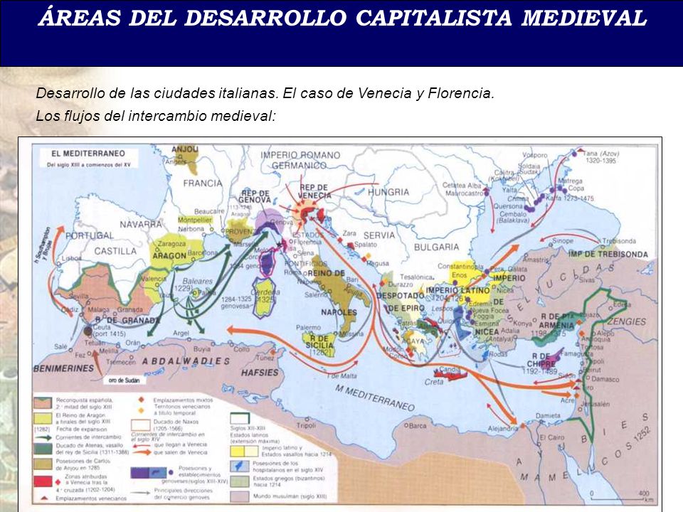 ÁREAS DEL DESARROLLO CAPITALISTA MEDIEVAL
