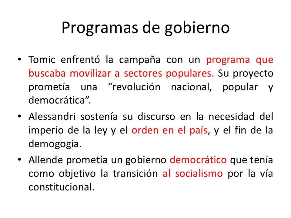 Programas de gobierno