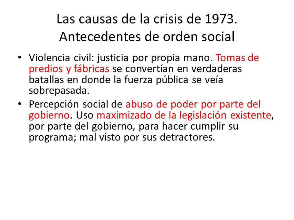 Las causas de la crisis de Antecedentes de orden social