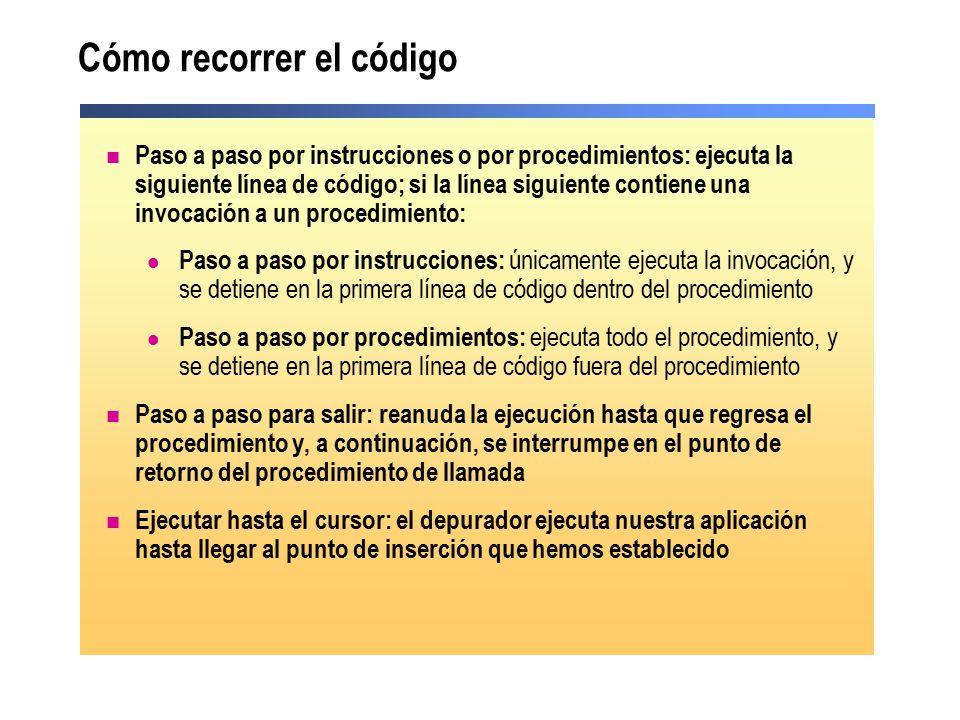 Cómo recorrer el código