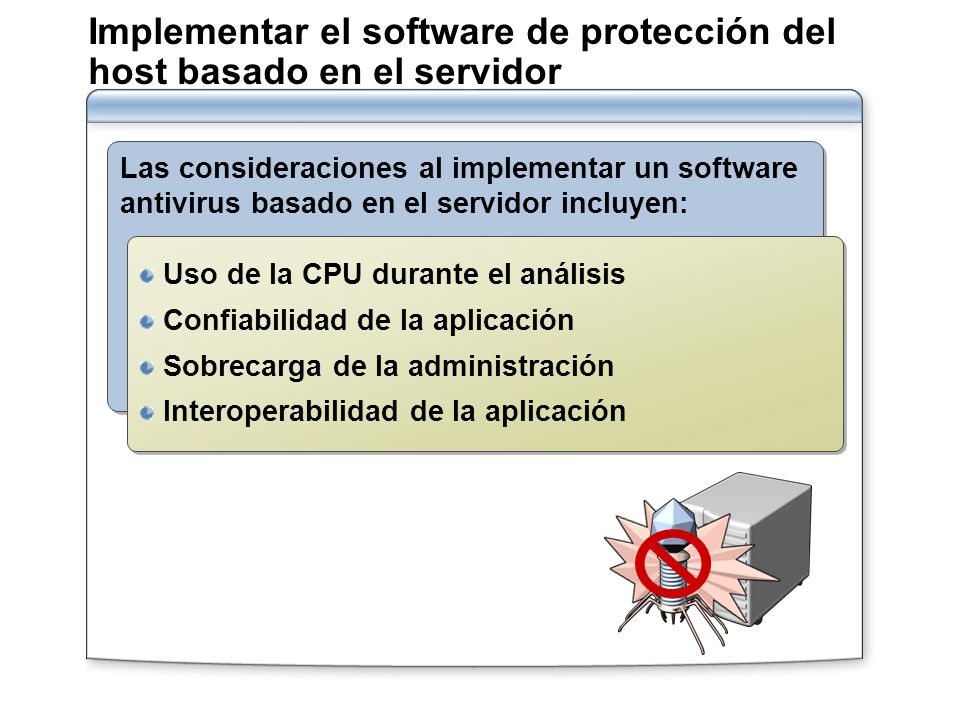 Implementar el software de protección del host basado en el servidor