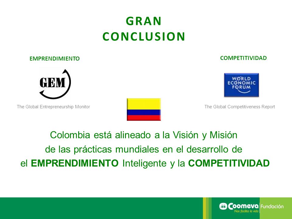 GRAN CONCLUSION Colombia está alineado a la Visión y Misión