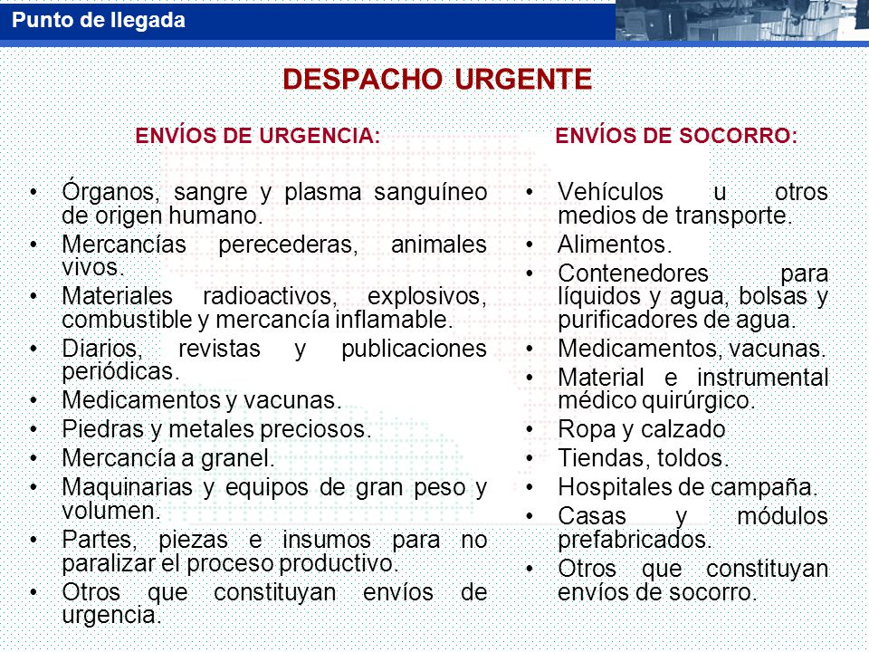 DESPACHO URGENTE Órganos, sangre y plasma sanguíneo de origen humano.