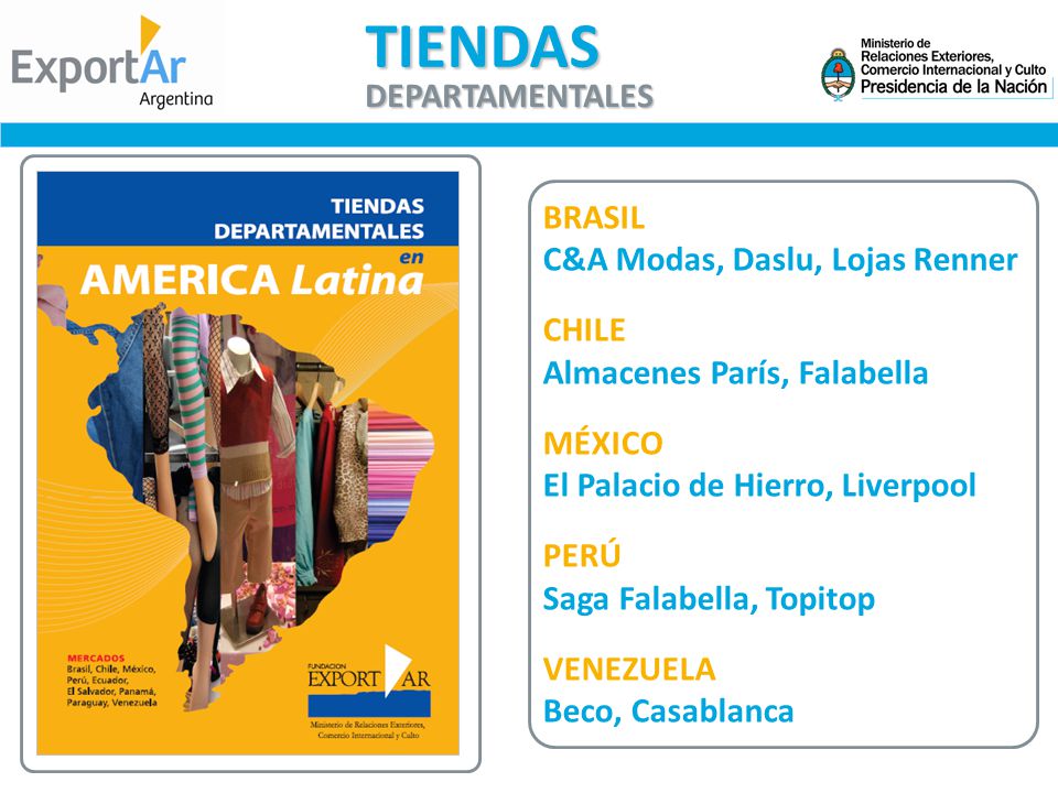 TIENDAS DEPARTAMENTALES BRASIL C&A Modas, Daslu, Lojas Renner CHILE