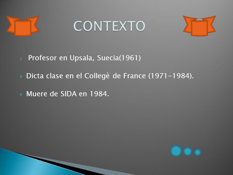 CONTEXTO Dicta clase en el Collegè de France ( ).