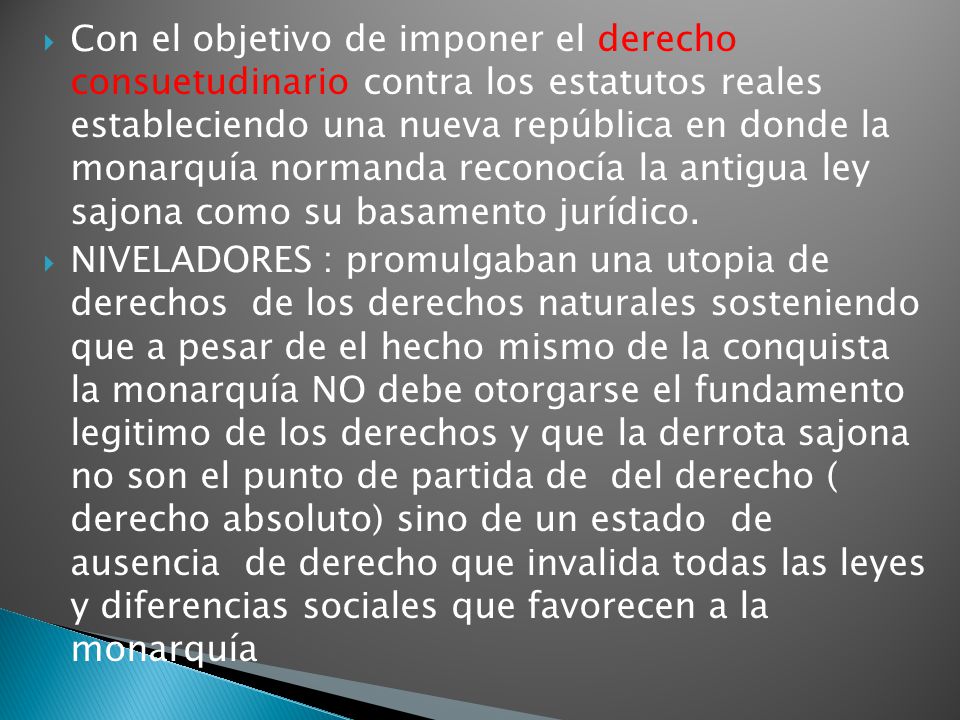 Con el objetivo de imponer el derecho consuetudinario contra los estatutos reales estableciendo una nueva república en donde la monarquía normanda reconocía la antigua ley sajona como su basamento jurídico.