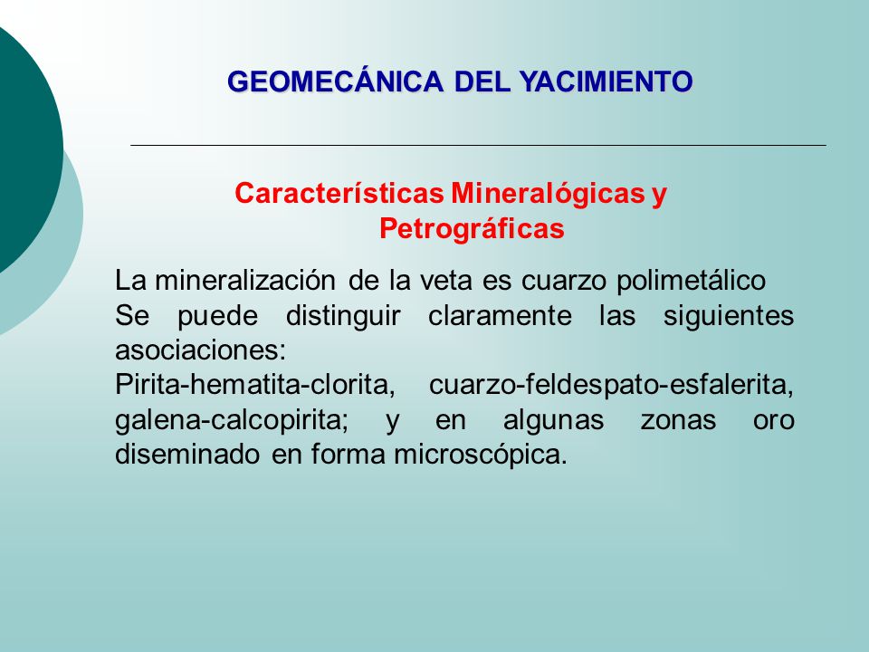 Características Mineralógicas y Petrográficas