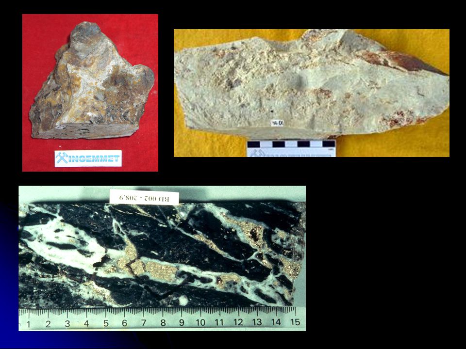 Vetillas, brechas y finísimas diseminaciones rocas fuertemente alteradas por cuarzo son algunas de las textruas caracterísitcas de los yacimientos epitermales.