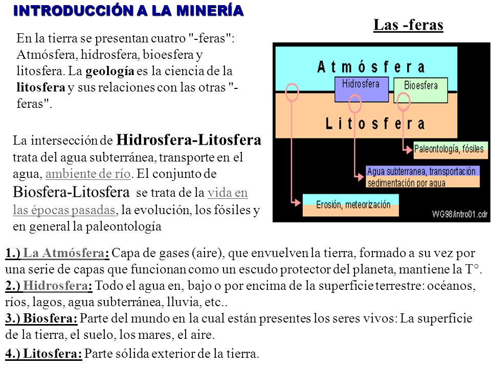 Las -feras INTRODUCCIÓN A LA MINERÍA