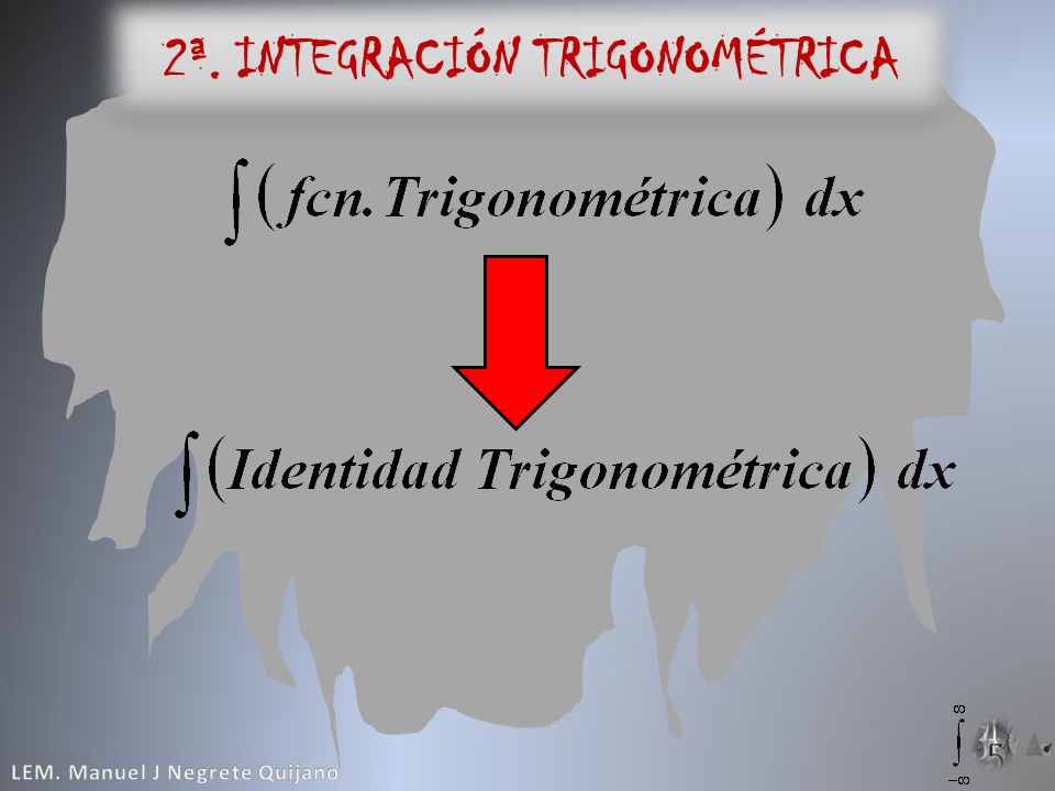 2ª. INTEGRACIÓN TRIGONOMÉTRICA
