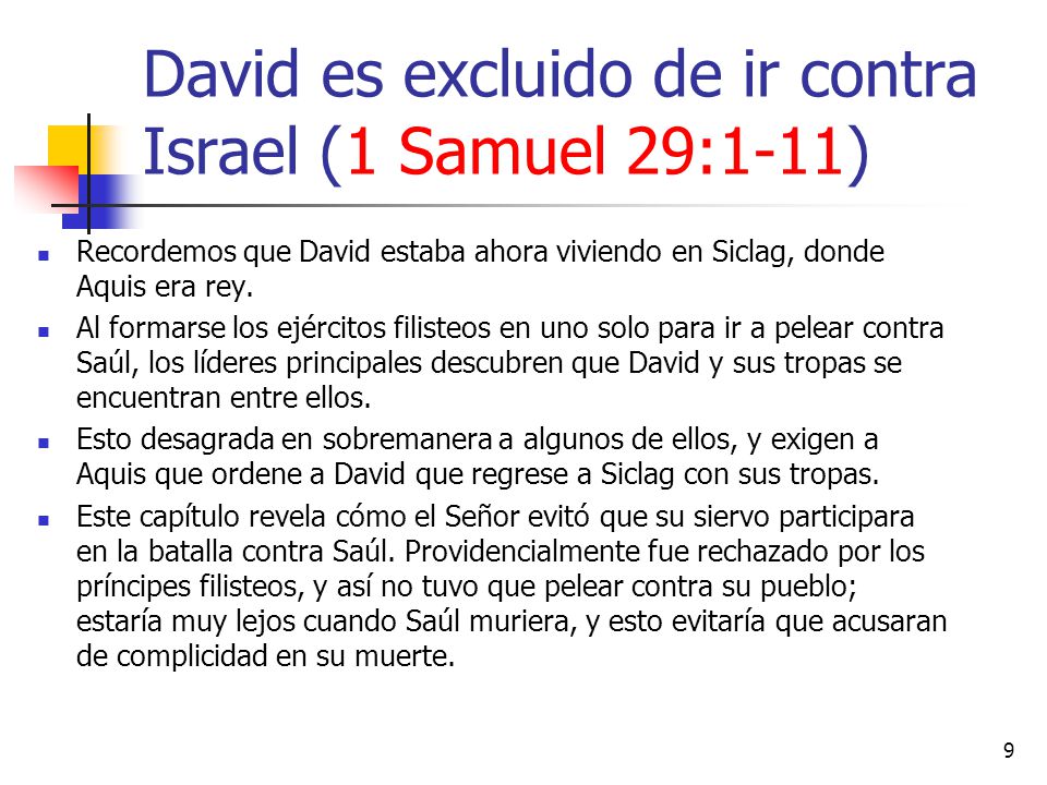 David es excluido de ir contra Israel (1 Samuel 29:1-11)