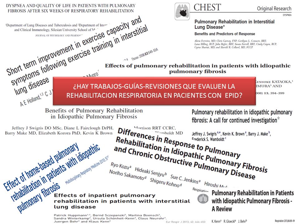 ¿HAY TRABAJOS-GUÍAS-REVISIONES QUE EVALUEN LA REHABILITACION RESPIRATORIA EN PACIENTES CON EPID