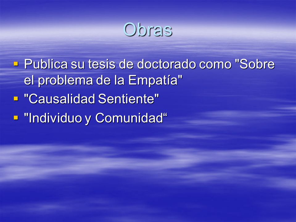 Obras Publica su tesis de doctorado como Sobre el problema de la Empatía Causalidad Sentiente Individuo y Comunidad